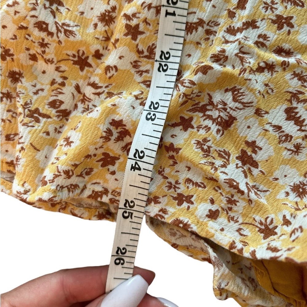 ABERCROMBIE & FITCH Bow Back Yellow Floral Romper  shorts Size: XL - Picture 10 of 14